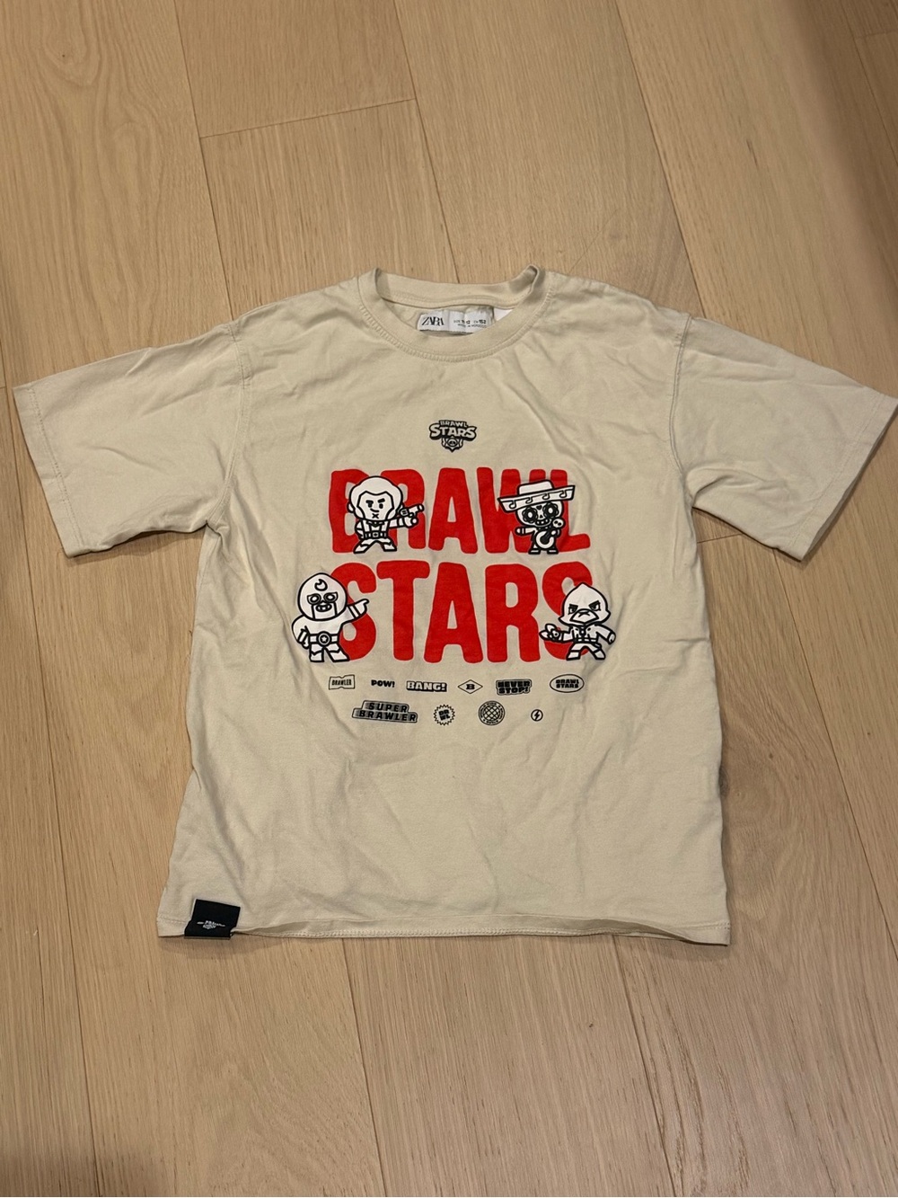 ZARA Kids Cream Tee with Red 'Brawl Stars' Graphic